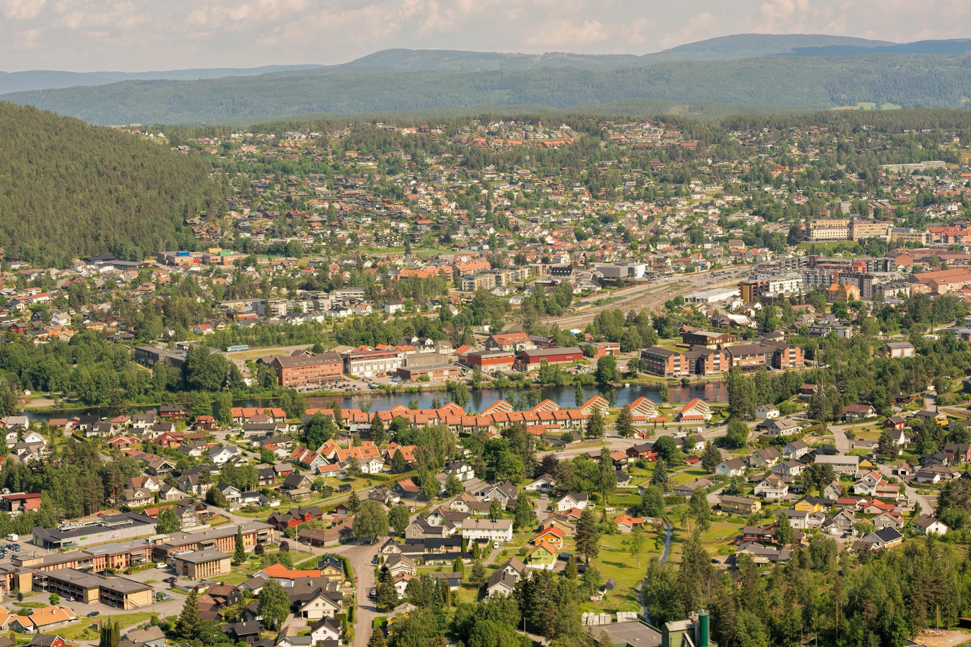 Kongsberg sett fra luften